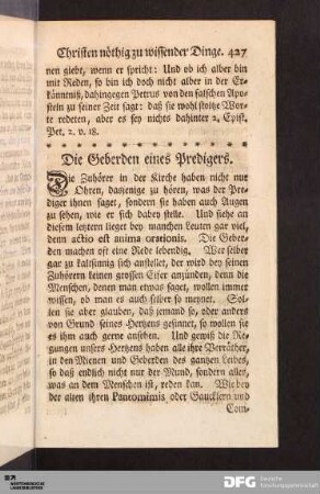 Die Geberden eines Predigers