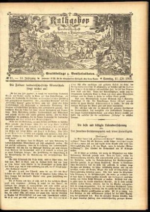 Ausgabe vom Sonntag, den 21. Oktober 1900.