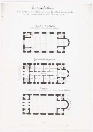 Nazarethkirche, Berlin-Wedding Umbau: Grundriss Erdgeschoss, 1.Obergeschoss mit Umbaumöglichkeit