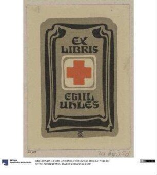 Ex libris Emil Uhles (Rotes Kreuz)