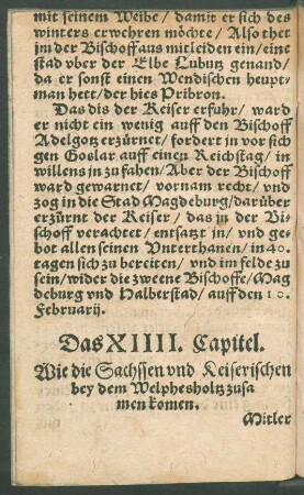 Das XIIII. Capitel.