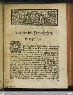 Vorrede des Herausgebers