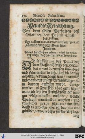 Neundte Betrachtung.