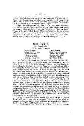 Julius Beeger : [Tod] ; eine Charakteristik