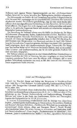 Stadt im Wandel, Kunst und Kultur des Bürgertums in Norddeutschland 1150 - 1650, Ausstellungskatalog Landesausstellung Niedersachsen 1985, hrsg. von Cord Meckseper, Band 3 und 4 : Stuttgart-Bad Cannstatt, Edition Crantz, 1985