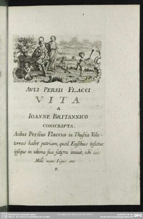 Auli Persii Flacci Vita a Ioanne Britannico Conscripta