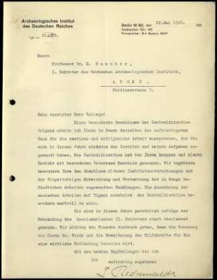 Brief Rodenwaldt - Buschor