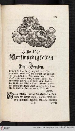 Historische Merkwürdigkeiten von Biel- Bencken.