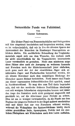 Steinzeitliche Funde von Fuhlsbüttel.