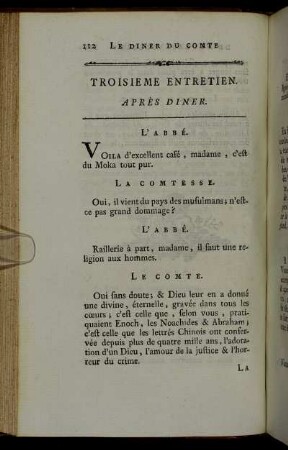 Troisieme Entretien. Après Diner.