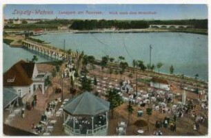 Leipzig-Wahren: Lunapark am Auensee ; Blick nach dem Strandbad