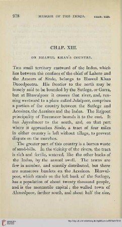 Chapter XIII: On Bhawul Khan's Country