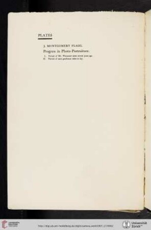 J. [James] Montgomery Flagg: Progress in Photo-Portraiture [list of plates]
