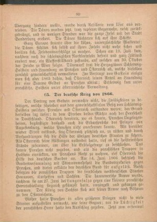 65. Der deutsche Krieg von 1866.