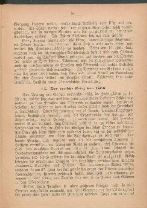 65. Der deutsche Krieg von 1866.