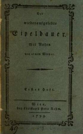 Der wiederaufgelebte Eipeldauer : mit Noten von einem Wiener. [5] = H. 1 - 12. 1799