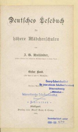 Band 1, [Schülerband]: (Für das 2. und 3. Schuljahr)