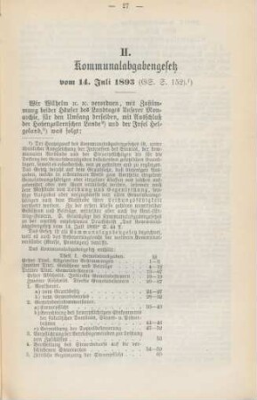 II. Kommunalabgabengesetz vom 14. Juli 1893.
