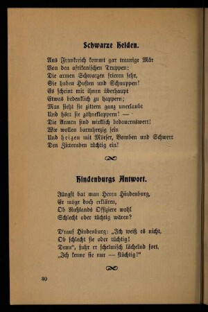 30, Hindenburgs Antwort