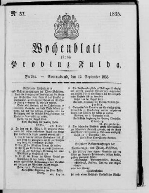 Nr. 37, Ausgabe vom 12. September 1835