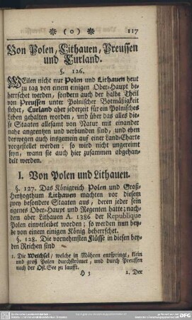 Von Polen, Lithauen, Preussen und Curland