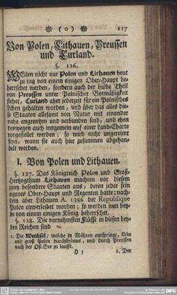 Von Polen, Lithauen, Preussen und Curland