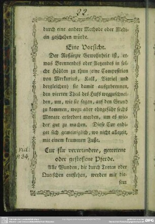 Eine Vorsicht