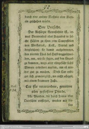 Eine Vorsicht