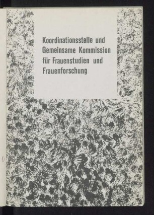 Koordinationsstelle und Gemeinsame Kommission für Frauenstudien und Frauenforschung
