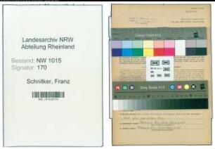 Entnazifizierung Franz Schnitker , geb. 12.04.1900 (Buchhalter)