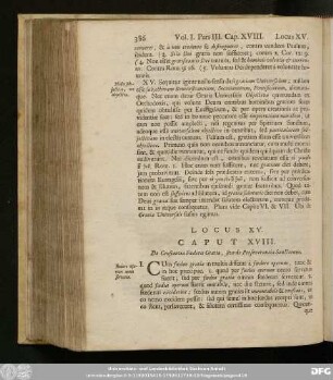 Caput XVIII. De Constantia Foederis Gratiae, sive de Perseverantia Sanctorum.