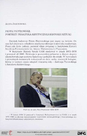 26: Piotr Piotrowski : portret praktyka krytycznej historii sztuki
