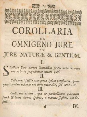 Corollara ex omnigeno jure.