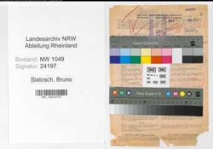 Entnazifizierung Bruno Slatosch , geb. 21.09.1891 (Lehrer)