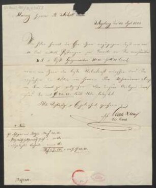 Brief an B. Schott's Söhne : 13.09.1825