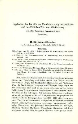 Ergebnisse der floristischen Durchforschung des östlichen und nordöstlichen Teils von Württemberg (Fortsetzung)