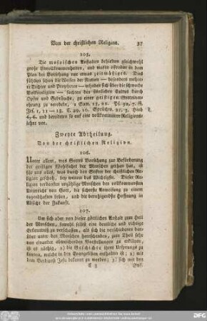 Zweyte Abtheilung. Von der christlichen Religion.