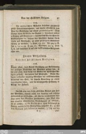 Zweyte Abtheilung. Von der christlichen Religion.