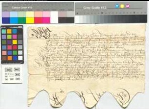 Das Kloster Herchen vertauscht von Joh. von Geriseim 3/4 Land in der Teschenburg gelegen. Or. Perg. Chirograph.
