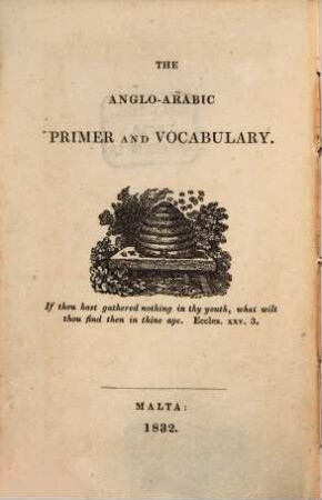 The Anglo-Arabic Primer and Vocabulary