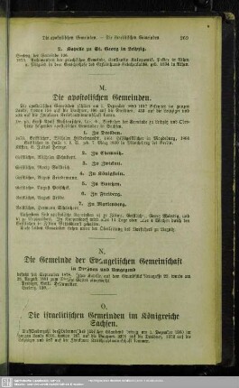 O. Die israelitischen Gemeinden im Königreiche Sachsen