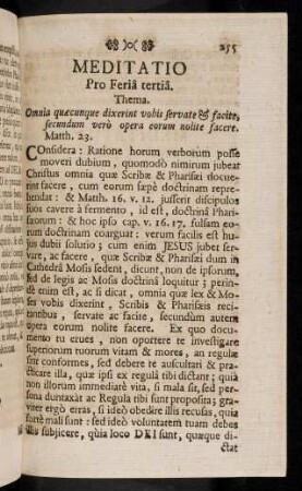 255-265, Meditatio Pro Feria tertia; ...