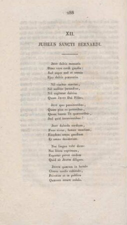 288-301 Jubilus Sancti Bernardi : Wonnelied des heiligen Bernhard