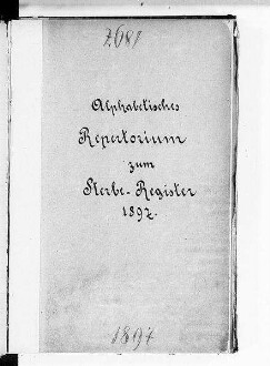 Alphabetisches Namenverzeichnis zum Sterberegister Bautzen