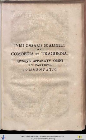 Julius Caesarus Scaligerus: De Comoedia et Tragoedia…