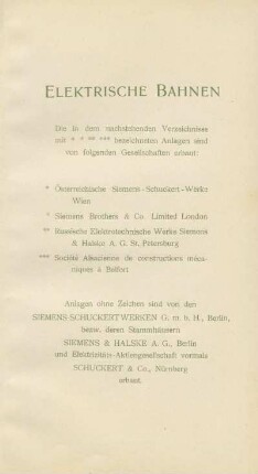 Elektrische Bahnen