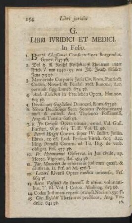 G. Libri Iuridici Et Medici.