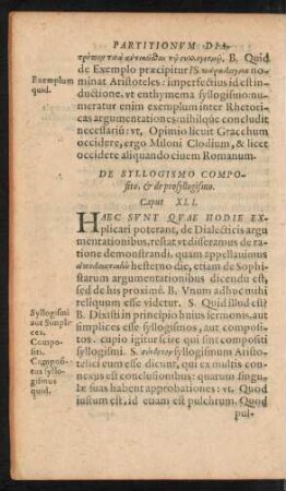 De Syllogismo Composito, et de prosyllogismo. Caput XLI.