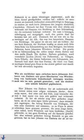 Wie ain merklicher span zwischen herrn Johansen freiherrn von Zimbern und grave Eberharten von Werdenberg von baiderseits freündtschaft vertragen worden...