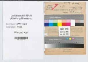 Entnazifizierung Karl Wenzel , geb. 16.12.1899 (Baufuehrer)